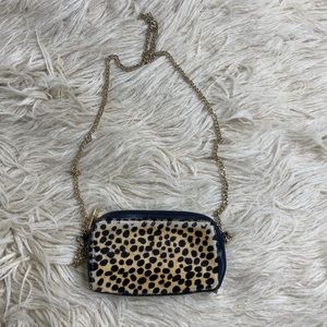 LOEFFLER RANDALL Brown Leopard/Leather Shoulder Bag